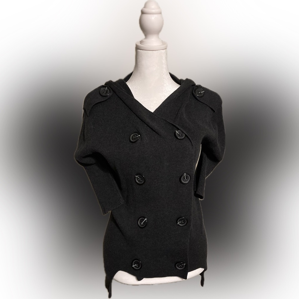 Simply Vera Wang Double Breasted Snap Sweater Hoodie